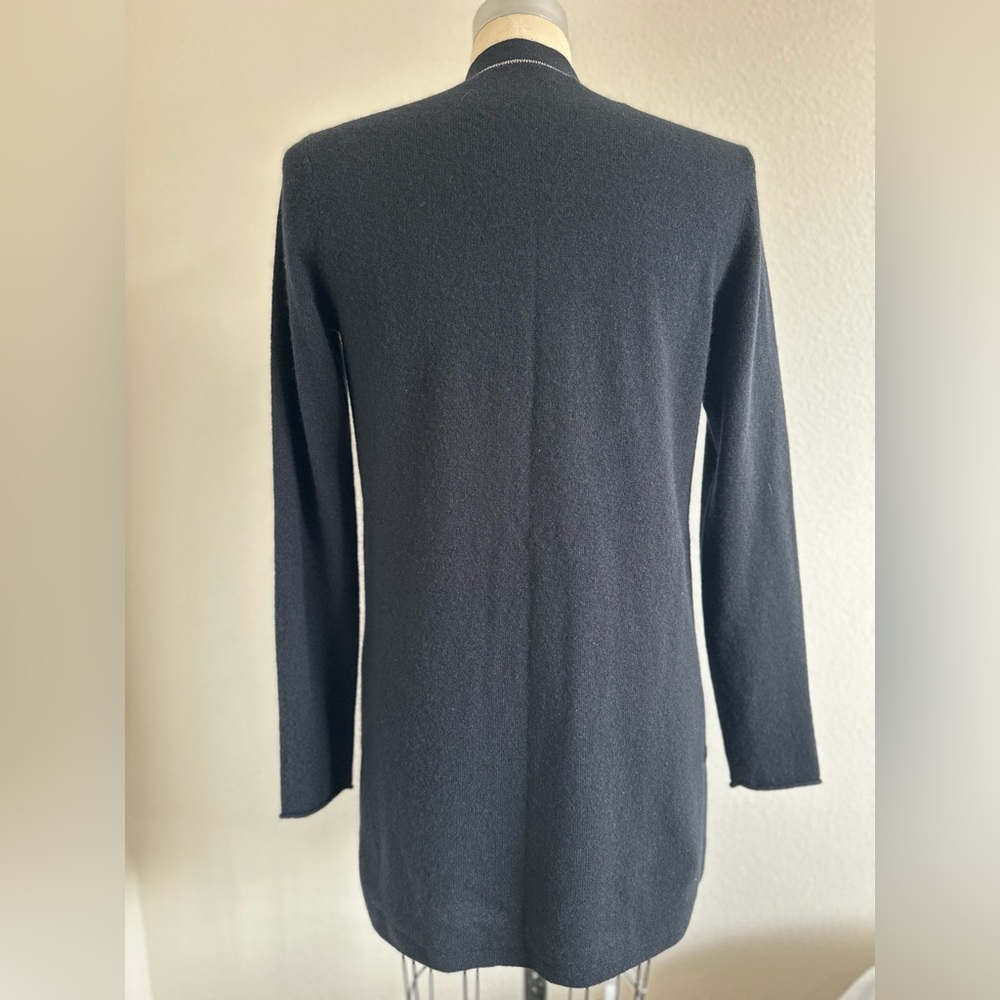 Neiman Marcus Black Open-Front Women’s Cardigan 100% Cashmere - Picture 4 of 8